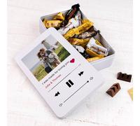 Wanapix | Cioccolatini Personalizzati Foto e Testo | Scatola San Valentino Originale | 22 Mini barretta di cioccolato | Dolci | Idee Regalo Anniversario | 21x13x5 cm - Canzone