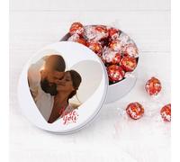 Wanapix | Cioccolatini Personalizzati Foto e Testo | Scatola San Valentino Originale | 22 Praline al Cioccolato alle Nocciole | Idee Regalo Anniversario | 5x12 cm - Coppia