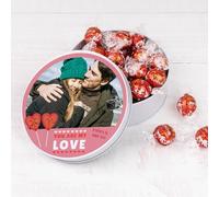 Wanapix | Cioccolatini Personalizzati Foto e Testo | Scatola San Valentino Originale | 22 Praline al Cioccolato alle Nocciole | Idee Regalo Anniversario | 5x12 cm - Amore