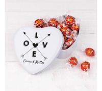 Wanapix | Cioccolatini Personalizzati Nome | Scatola forma di Cuore | 22 Praline al Cioccolato alle Nocciole | Regale Originali San Valentino | 6x15x5 cm - Coppia