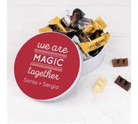 Wanapix | Cioccolatini Personalizzati Nome | Scatola San Valentino Originale | 22 Mini barretta di cioccolato | Dolci | Idee Regalo Anniversario | 5x12 cm - Enamorati