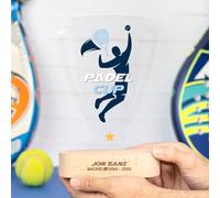 Wanapix | Coppa Trofeo Personalizzabile con Nome e Foto | Trofeo Calcio | Coppa Personalizzata | Plexiglass | Base in Legno Naturale Inciso | 100% Personalizzato