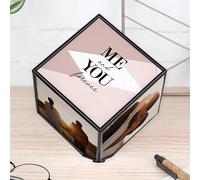 Wanapix | Cubo Foto Girevole | Regalo Personalizzato | Portafoto Girevole | Portafoto Multiplo | Batteria AA (non inclusa) | 9,8 cm | Me & You forever