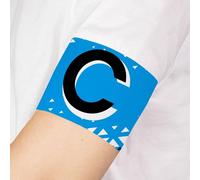 Wanapix | Fascia da Capitano Personalizzata | con Scudetto della Squadra e Foto | Elastica Fascia da Braccio di Calcio | Regolabile - 26 x 6,5 cm (Bambino)| Blu