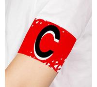 Wanapix | Fascia da Capitano Personalizzata | con Scudetto della Squadra e Foto | Elastica Fascia da Braccio di Calcio | Regolabile - 37 x 8 cm (Adulto) | Rosso