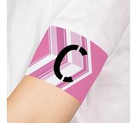Wanapix | Fascia da Capitano Personalizzata | con Scudetto della Squadra e Testo | Elastica Fascia da Braccio di Calcio | Regolabile - 37 x 8 cm (Adulto) | Rosa