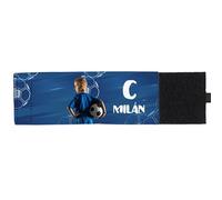 Wanapix | Fascia da Capitano Personalizzata | con Scudetto della Squadra e Testo | Elastica Fascia da Braccio di Calcio | Regolabile - 26 x 6,5 cm (Bambino) |100% Personalizzabile