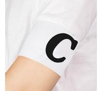 Wanapix | Fascia da Capitano Personalizzata | con Scudetto della Squadra | Elastica Fascia da Braccio di Calcio | Regolabile (Bianco, Bambino)