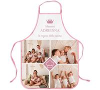 Wanapix | Grembiule Personalizzato | Regalo Festa della Mamma | Grembiule Cucina Donna | Con Nome e Foto | La regina della cucina