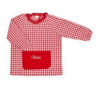 Wanapix | Grembiule Scuola Personalizzato con Nome | per Bambini | Scuola/Asilo/Pittura/Cucina | 1 Anno | Rosso