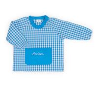 Wanapix | Grembiule Scuola Personalizzato con Nome | per Bambini | Scuola/Asilo/Pittura/Cucina | 3 Anni | Blu