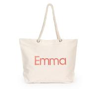 Wanapix | Pacco Personalizzato Borsa da Spiaggia + Fouta | Colore Rosso | Il tuo Nome Ricamato su entrambi i Prodotti | Borsa in Cotone con Manico a forma di Corde Marinare | Fouta-Asciugamano