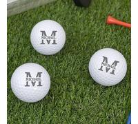 Wanapix | Pack 3 Palline Golf Personalizzate | Regali Festa del Papà/Compleanno | Personalizzato con Incisione o Stampa | Incise - Initial