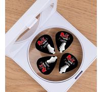 Wanapix | Pack 4 Plettri Personalizzati per Chitarra | Plettri per chitarra con Nome | Regalo Originale per Chitarristi | Puoi Personalizzare ogni Plettro Singolarmente | Rock festival