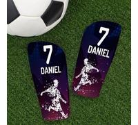 Wanapix | Parastinchi da Calcio Personalizzati per Bambini | Con Nombre, Número y Texto | Protezione Completa | Calciatore - Taglia S