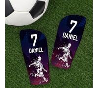 Wanapix | Parastinchi da Calcio Personalizzati per Bambini e Adulti | Con Nombre, Número y Texto | Protezione Completa | Calciatore - Taglia L