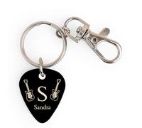 Wanapix | Portachiavi con Plettro per Chitarra Personalizzato | Regalo Originale per Chitarristi | Ideale Rock Band | Portachiavi con Nome | Electric Guitars