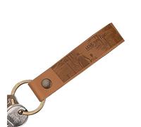 Wanapix | Portachiavi di Cuoio Inciso | Personalizzabile con Testo su Entrambi i Lati |Per Casa, Macchina, Moto | Regalo Originale | 10x2cm | Marrone