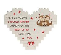 Wanapix | Puzzle Block a Forma di Cuore | Mattoncini da Costruzione con Testo| Regalo Originale di San Valentino | 47 Pezzi | 16 x 12,5cm | The Rest of My Life