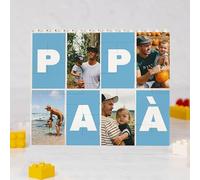 Wanapix | Puzzle Personalizzato con Blocchi | Compatibile con le Grandi Marche di Mattoncini | Regalo per la Festa del Papà | Regalo Originale per Uomo | 49 Pezzi | 13x11cm | Letter