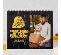 Wanapix | Puzzle Personalizzato con Blocchi XL | Compatibile con le Grandi Marche di Mattoncini | Regalo per la Festa del Papà | Regalo Originale per Uomo | 28 Pezzi XL | 19x15cm | Hero Dad