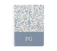 Wanapix | Quaderno A4 Personalizzato | 100 Pagine con Quadretti - 80 gr | Taccuino Personalizzabile | Block Notes a Spirale - Trasparente | Scuola Elementare | Elegant Flower