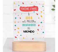 Wanapix | Regalo Maestre fine Anno | Idee Regalo Insegnanti | Trofeo Personalizzabile | Plexiglass | Base in Legno Naturale | Grazie Maestra