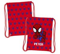 Wanapix | Sacca Bambino Personalizzata | Zaino con Nome | Impermeabile | Borsa Bambini Scuola/Asilo/Viaggi/Sport | Per lavatrice e asciugatrice | Spider Hero | 27x33cm