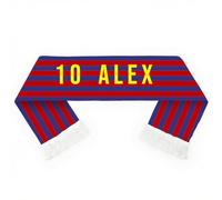 Wanapix | Sciarpa Personalizzata Calcio | Sciarpa Evento Sportivo | 130x20 cm | Design per Appassionati | Lavabile in Lavatrice | Frangia Bianco - Azulgrana