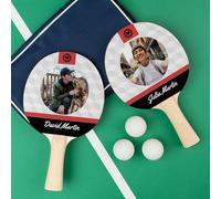 Wanapix | Set di 2 Racchette da Ping-Pong Personalizzate + 3 Palline + Custodia in Tessuto | Racchette da Tennis da Tavolo con Foto | Personalizza ogni racchetta in modo diverso | Rettangoli Bianchi