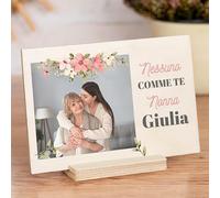 Wanapix | Tavola di Legno Personalizzato | Regalo Originale per la Festa della Mamma/Compleanno/Anniversario |15x10cm| Nessuno come te