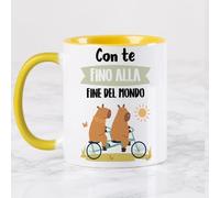 Wanapix | Tazza Ceramica San Valentino | Regalo Romantico per il tuo Partner | Bevande Calde 325 ml | Con te fino alla fine del mondo