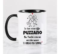 Wanapix | Tazza Ceramica San Valentino | Regalo Romantico per il tuo Partner | Bevande Calde 325 ml | Nonostante le tue puzzette, il mio amore per te è eterno
