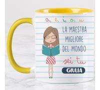 Wanapix | Tazza Maestra Personalizzata | Regalo Maestre Fine Anno | Tazza Colazione | 325 ml | Idee Regalo Insegnanti | Prof