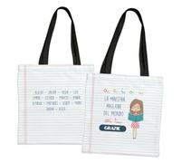 Wanapix | Tote Bag Maestra Personalizzata | Regalo Maestre Fine Anno | Idee Regalo Insegnanti | Shopper Bag Donna | 41x43 cm | Prof