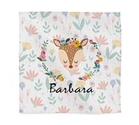 Wanapix | Tovaglioli Bambini Personalizzati con Nome | Tovaglioli Stoffa per Scuola | Lavabile in Lavatrice | 45x45cm | Cervo