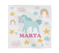 Wanapix | Tovaglioli Bambini Personalizzati con Nome | Tovaglioli Stoffa per Scuola | Lavabile in Lavatrice | 45x45cm | Unicorno