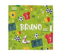 Wanapix | Tovaglioli Bambini Personalizzati con Nome | Tovaglioli Stoffa per Scuola | Lavabile in Lavatrice | 45x45cm | Calcio