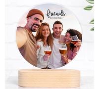 Wanapix | Trofeo Personalizzabile con Nome e Foto | Targa Personalizzata | Plexiglass | Base in Legno Naturale | Rotondo | 100% Personalizzato