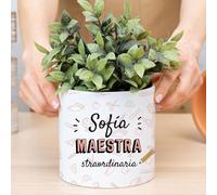 Wanapix | Vaso da Fiori Personalizzato Grande | Regalo maestre/, insegnanti/professori | Vaso con il vostro Nome | Ceramica | Maestra straordinaria