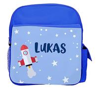 Wanapix | Zaino Bambini Personalizzato con Nome | Zainetti per Materna | Borsa Bambini Scuola/Asilo/Viaggi | Bretelle Regolabili | 8 Litri | Razzo