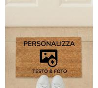 Wanapix | Zerbino Mini Personalizzato con Texto e Immagini | Fibra Di Cocco Con Testo Libero | Tapis Personnalisable Entrée | 33 x 55 cm