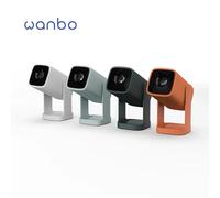Wanbo Cube 1 Android TV 11.0 Mini proiettore protettivo 360 ° Proiettore con messa a fuoco elettrica con giunto cardanico rotante Colori multipli 200ISO