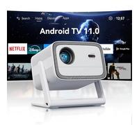 Wanbo Vali【Android TV / 900 ANSI/Rotazione di 200°】 Proiettore con Bluetooth WiFi, Messa a fuoco automatica, 1080P nativo, Proiettore intelligente con 7.000+ Apps