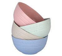 WANBY Ciotole di plastica leggere Set Unbreakable Dinner Piatti Ciotola Set Non-Tossina Lavastoviglie e Microonde Sicuro BPA Free e Sano (700ml 4 Pezzi)