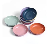 WANBY Piatti di plastica 10 pezzi 5.6" per la cena infrangibili Impostare lavastoviglie non tossine e BPA sicuri a microonde gratuiti e sani per bambini piccoli e adulti
