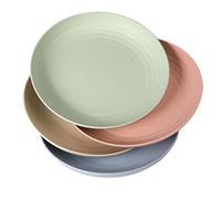 WANBY Servizio Piatti in Plastica Leggeri Grandi Indistruttibili per Cena Riutilizzabili e non Tossina Lavastoviglie e Forno a Microonde Sicuri e Sani per Bambini e Adulti (23cm 4 Pezzi)