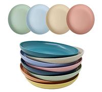 WANBY Servizio Piatti in Plastica Leggeri Grandi Indistruttibili per Cena Riutilizzabili e non Tossina Lavastoviglie e Forno a Microonde Sicuri e Sani per Bambini e Adulti (20cm 8 Pezzi)