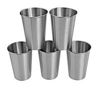 WANBY Tazze in acciaio inox da bere infrangibili e riutilizzabili dell'acciaio inossidabile 18Oz Set di bicchieri sani ecologici per Succo di Latte e Acqua Lavastoviglie Sicuro (5 Pezzi)