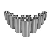 WANBY Tazze in acciaio inox da bere infrangibili e riutilizzabili dell'acciaio inossidabile 18Oz Set di bicchieri sani ecologici per Succo di Latte e Acqua Lavastoviglie Sicuro (10 Pezzi)